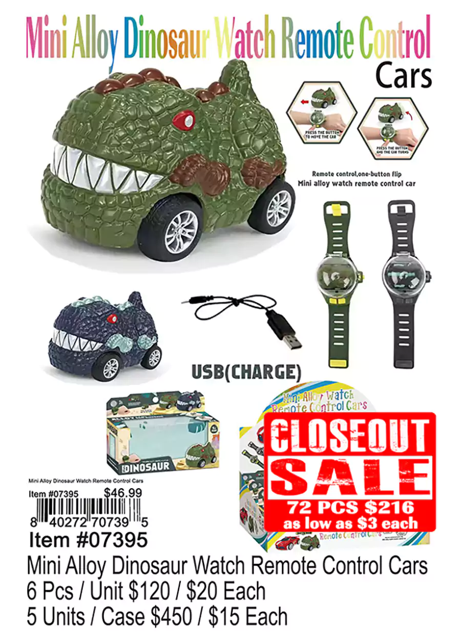 Mini Alloy Dinosaur Watch Remote Control Cars (CL)